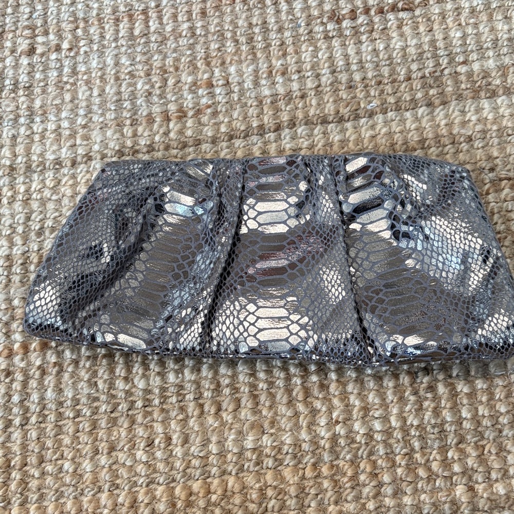 Style & Co. Metallic Snakeskin Clutch